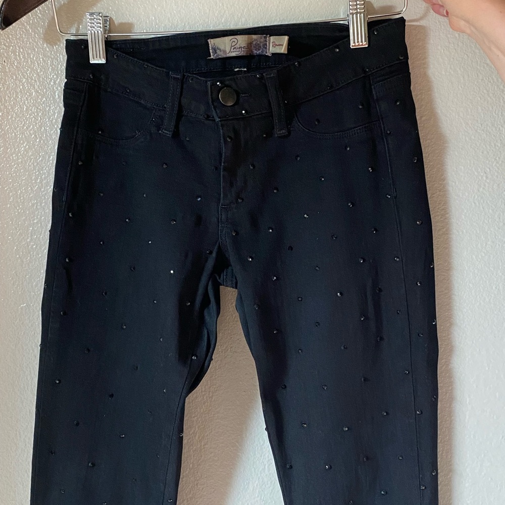 Paige jeweled black skinny jeans